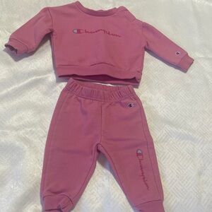Champion Pink Logo Sweatshirt & Joggers Set - Girls